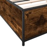 vidaXL Cadre de lit chêne fumé 120x200 cm bois d'ingénierie et métal