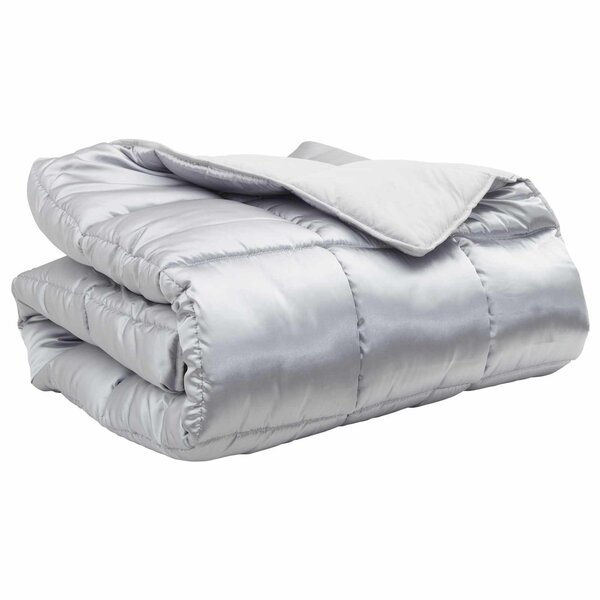 vidaXL Duvet d'hiver Argenté 200 x 155 cm Satin et Microfibre