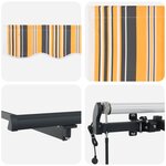 vidaXL Auvent Rétractable Multicolore 500 × 300 cm Tissu et Aluminium