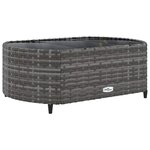vidaXL Salon de jardin 5 Pièces avec coussins gris résine tressée