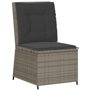 vidaXL Canapé de jardin avec coussin Gris polyrotin