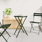 vidaXL Table Bistrot Pliable Vert Foncé Ø50x71 cm Acier Revêtu