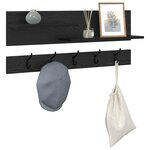 vidaXL Porte-manteau mural avec étagère Chêne noir 90 x 15 x 36 cm