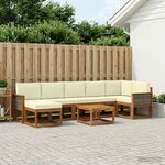 vidaXL Ensemble de canapés d'extérieur 8 pc Naturel et Crème Polyester