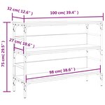 vidaXL Table console sonoma gris 100x32x75 cm bois d'ingénierie