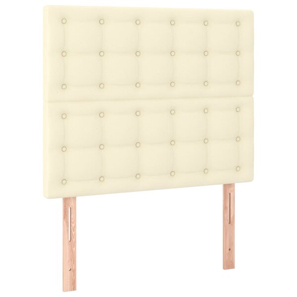vidaXL Têtes de lit 2 Pièces Crème 100x5x78/88 cm Similicuir