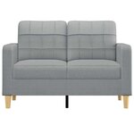 vidaXL Canapé à 2 places Gris clair 120 cm Tissu