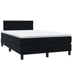 vidaXL Sommier à lattes de lit avec matelas et LED noir 120x210 cm velours