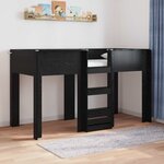 vidaXL Lit Superposé pour Enfants avec stockage Chêne noir 75 x 190 cm
