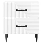 vidaXL Cabinet de chevet 2 Pièces Blanc brillant 43 x 34 5 x 47 5 cm