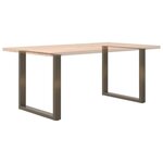 vidaXL Pieds de table à manger en forme de U  2 pièces  acier naturel  90 x (72-73) cm