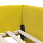 vidaXL Cadre de lit d'angle Jaune 90 cm x 200 cm tissu