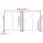 vidaXL Auvent latéral rétractable rouge 140x1000 cm