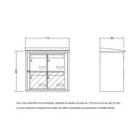 Bloc collectif Leabox 2x2  grade 3  simple face  extérieur  fixation murale  gris clair ral 7035 finition brillante