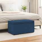 vidaXL Tabouret Bleu 81 x 41 x 40 cm Tissu et bois stratifié