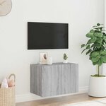 vidaXL Meuble TV mural avec lumières LED sonoma gris 60x35x41 cm