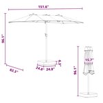 vidaXL Parasol de jardin Bleu 385 x 209 x 244 cm tissu