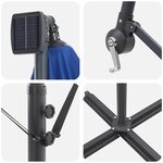 vidaXL Parasol banane à mât déporté bleu azur 294 x 294 x 248 cm