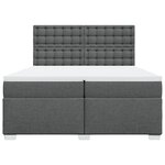 vidaXL Sommier à lattes de lit avec matelas Gris foncé 200x200cm Tissu
