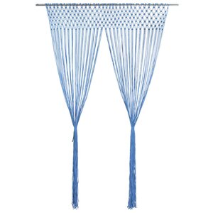 vidaXL Rideau en macramé Bleu 140x240 cm Coton