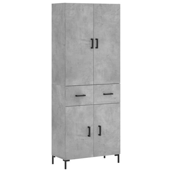 vidaXL Buffet haut Gris béton 69 5x34x180 cm Bois d'ingénierie