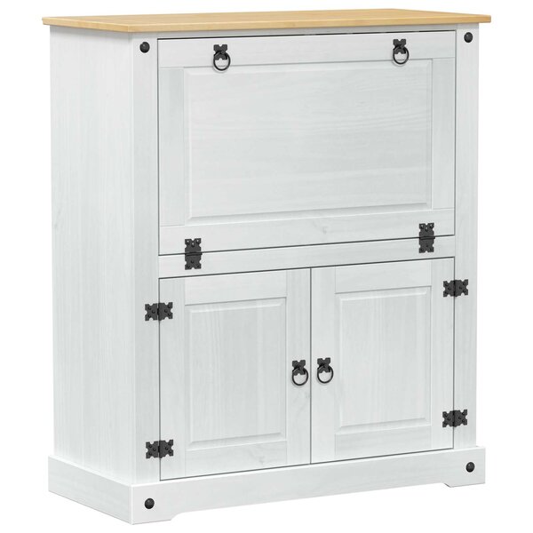 vidaXL Cabinet à vin Blanc 97 x 45 x 114 cm Pin massif