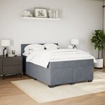 vidaXL Sommier à lattes de lit et matelas Gris foncé 160x200cm Velours
