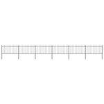 vidaXL Clôture de jardin avec dessus en lance Acier 10 2 x 1 m Noir