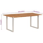 vidaXL Table de salle à manger 180x90x76 cm Bois d'acacia massif
