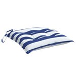 vidaXL Coussins de chaise lot de 2 rayures bleues blanches 50x50x7 cm