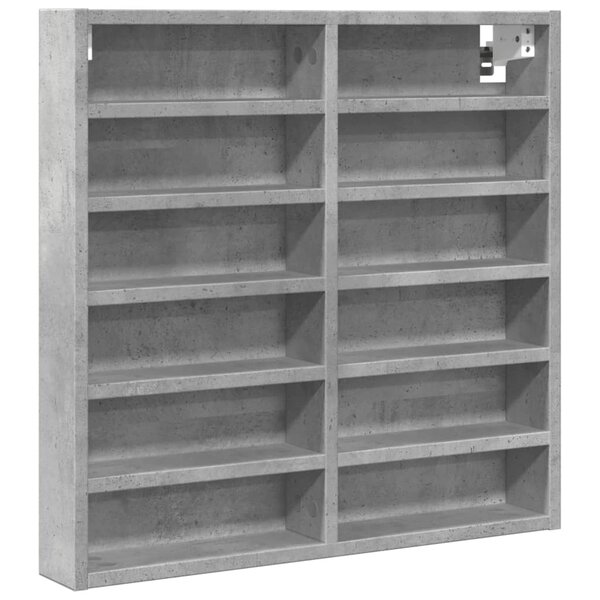 vidaXL Armoire à vitrine gris béton 60x8 5x58 cm bois d'ingénierie