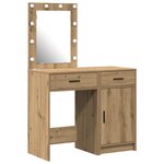 vidaXL Ensemble de coiffeuse 2 pièces en bois d'ingénierie avec LED