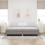 vidaXL Lit à ressorts avec matelas Taupe 200 x 200 cm tissu