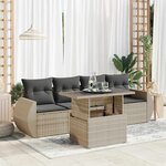 vidaXL Salon de jardin 5 Pièces avec coussins gris clair résine tressée