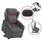 vidaXL Fauteuil de massage inclinable Gris foncé Tissu