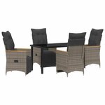 vidaXL Ensemble de salle à manger pour jardin 5 Pièces Gris Poly rotin