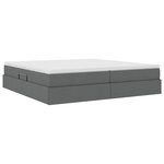 vidaXL Lit avec rangement et matelas Gris foncé 200 x 200 cm Polyester