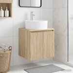 vidaXL Vanité de lavabo mural Chêne Sonoma 49 5 x 44 5 x 65 cm