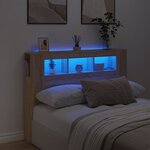 vidaXL Tête de lit à LED chêne sonoma 140x18 5x103 5cm bois ingénierie