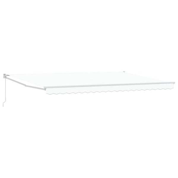 vidaXL Auvent Rétractable Blanc 500 × 300 cm Tissu et Métal