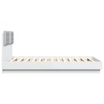 vidaXL Cadre de lit avec tête de lit et lumières LED blanc 140x190 cm