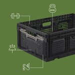 Pack and Move - Lot 3 Bacs Rangement Pliables - Charge 20 kg - 40 x 60 x 22 cm - Stockage Outillage - Rangement Facile - Robustes - 46L