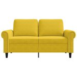 vidaXL Canapé à 2 places Jaune 120 cm Velours