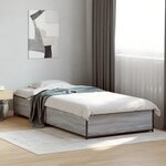 vidaXL Cadre de lit sans matelas sonoma gris 75x190 cm