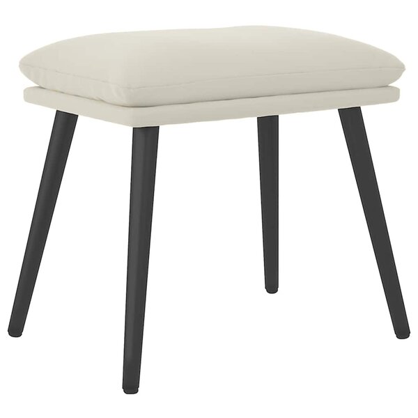 vidaXL Repose-pied Blanc crème 45x29 5x35 cm Velours