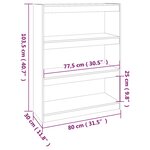 vidaXL Bibliothèque/Séparateur de pièce Gris 80x30x103 5 cm Pin massif