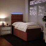 vidaXL Sommier à lattes de lit avec matelas Rose 90x190 cm Velours