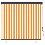 vidaXL Store Roulant Extérieur Rayé Orange et blanc 180 x 250 cm tissu