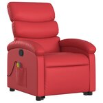 vidaXL Fauteuil inclinable de massage Rouge Similicuir