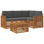 vidaXL Ensemble de canapés d'extérieur 5 pc Naturel et Anthracite
